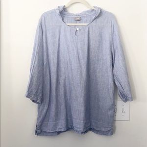 J. Jill Striped Hooded Tunic L